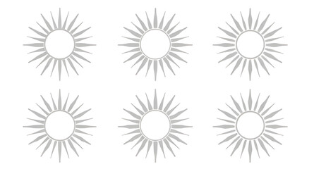 set of gray sun bursts vector