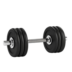 Naklejka premium Strength in Steel: A robust dumbbell rests, a symbol of strength and the pursuit of fitness, showcasing a timeless image for all levels.