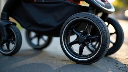 Close-up of stroller wheels, intricate tire tread forming geometric pattern, wheels, seamless, illustration