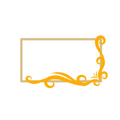 Ornamental rectangular frame with golden floral flourishes on a dark backdrop