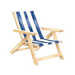 Seaside Dream Chair: The image of a sun-drenched scene comes to life with this deck chair, perfect for leisurely lounging under the radiant sun. Inviting, striped and wooden, it's a summer essential.