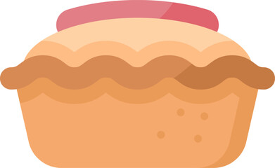 meat pie illustration on a white background     