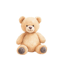 A Comforting Companion: A cuddly teddy bear sits ready to embrace, offering warmth and joy. Its soft fur and inviting expression evoke feelings of security and childlike wonder. 