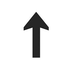 A Single Black Arrow Points Directly Towards the Up Direction