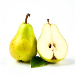 Pears isolated. pear fruit with pear half.