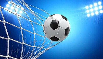 soccer ball in goal net