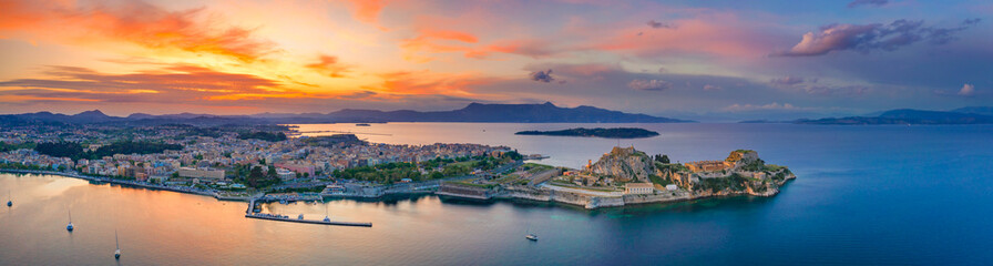 Panoramic view of Kerkyra, capital of Corfu island, Greece