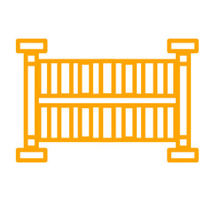 Stylized barrier illustration featuring clear lines and minimalist details