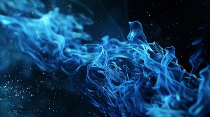 Obraz premium Electric blue energy waves abstract background