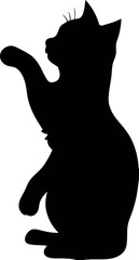 Black cat silhouette, cat silhouette jumping and standing, 