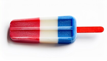 red white and blue popsicle isolated on white