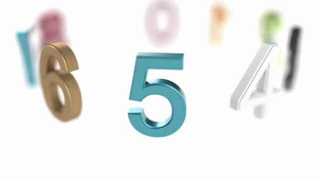 color count number rotate on white bg endless