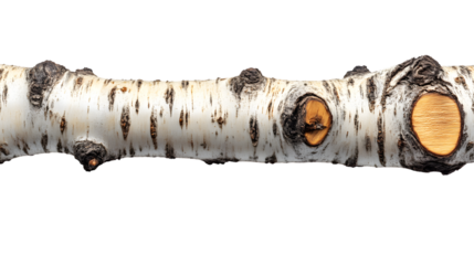 Detailed CloseUp of a Tree Branch with Bark and Knots Ideal for Nature and Botanical Designs