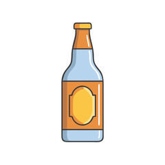 Isolated beer bottle vector illustration for brewery branding and product presentation design