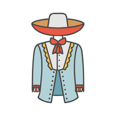 Find traditional mariachi suit vector illustration mexican costume clothing culture wear hat