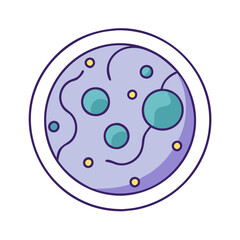Illustration of petri dish with bacteria culture for science and biology experiments lab work