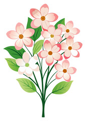 Beautiful floral arrangement featuring pink flowers bouquet with green leaves nature design art