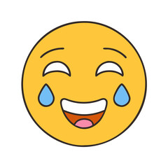 Tears of joy emoji laughing crying face expression happy tears emoticon smiley face laughter icon