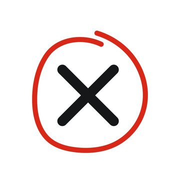 Red Cross Motion Graphic with Transparency,
Cancel Operation Symbol with Clear Background