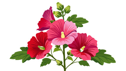 Illustration of hibiscus flowers floral design botanical art nature drawing garden bloom blossom plant