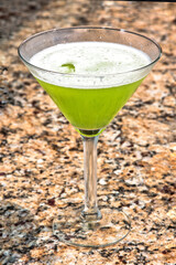 Green Martini, Cucumber and Mint Martini Cocktail, Tropical Refreshing Drink, Traditional Cocktail