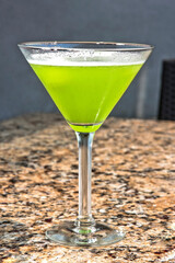 Green Martini, Cucumber and Mint Martini Cocktail, Tropical Refreshing Drink, Traditional Cocktail