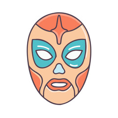 Lucha libre wrestling mask vector design for mexican wrestler fighter competition sport event