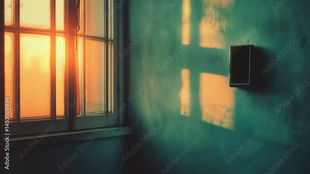 Poster A window with soft light coming from outside