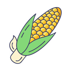 Fresh corn on the cob vector illustration for healthy eating and seasonal harvest designs and artwork