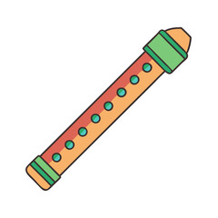 Explore the world of music with this colorful recorder flute instrument illustration vector image