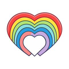Rainbow heart love pride lgbtq colors illustration graphic design valentine's day art design icon symbol shape