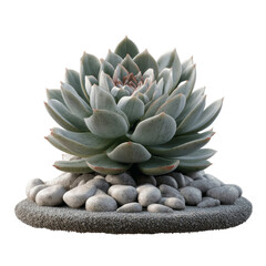 Fototapeta premium Echeveria Succulent in Stone Planter, Close-up