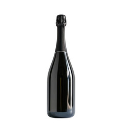 Premium champagne bottle with a glass filled showcasing sparkling bubbles and luxurious celebration, Isolated Transparent Background