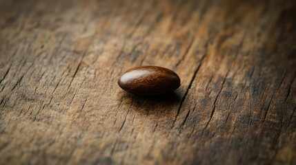 Solitary Seed on Weathered Wood: A Still Life Photography