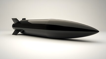 Fototapeta premium Black Missile Futuristic Weapon 3D Render