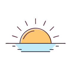 Sunrise sunset ocean sea water sun rays light horizon nature landscape travel vacation summer beach