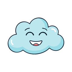Illustration of a cute smiling cloud cartoon character vector graphic design weather icon sky art