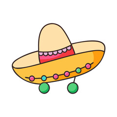 Find the perfect traditional mexican sombrero hat vector art illustration for cinco de mayo party