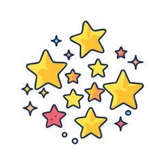 Cartoon star cluster vector illustration for celestial events and festive design elements
