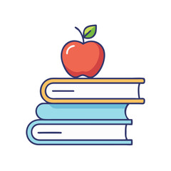 Apple on books education school study learning knowledge reading textbook library academic success