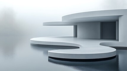 Modern Architectural Design With Water Reflection and Serene Appearance