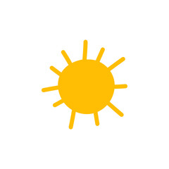 Sun illustration in hand drawn design style for graphic element decoration
