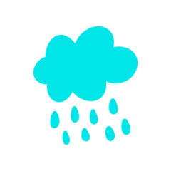 Rain cloud illustration with hand drawn design style for graphic element decoration