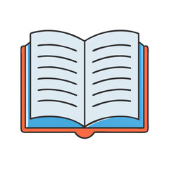 Open book reading education learning literature knowledge library study textbook vector graphic icon