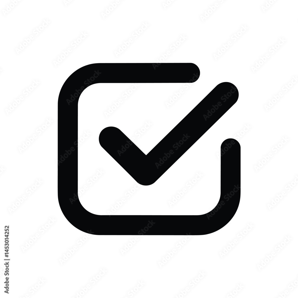 Aufkleber checklist icon simple check mark in a square box - vector graphic
