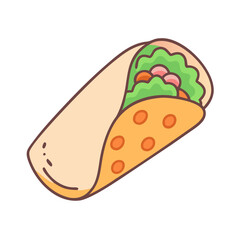 Delicious burrito illustration with fresh ingredients for mexican food lovers and chefs