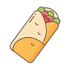 Delicious shawarma wrap vector illustration for food lovers and restaurant menu design ideas