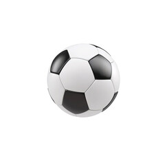 Fototapeta premium Football Precision: A solitary soccer ball, flawlessly crafted with black and white panels, sits in striking isolation.