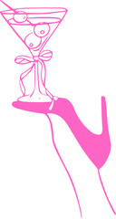 Martini Glass with Ribbon Bow SVG,  Espresso Martini SVG