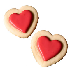 heart shaped cookie ; isolated on a transparent background	